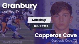 Matchup: Granbury  vs. Copperas Cove  2020