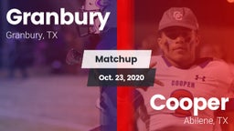 Matchup: Granbury  vs. Cooper  2020