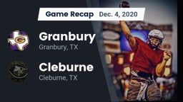 Recap: Granbury  vs. Cleburne  2020