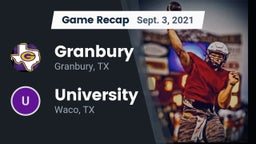 Recap: Granbury  vs. University  2021