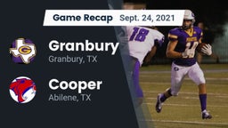 Recap: Granbury  vs. Cooper  2021