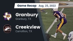 Recap: Granbury  vs. Creekview  2022