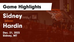 Sidney  vs Hardin  Game Highlights - Dec. 21, 2023