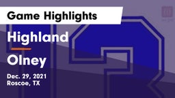 Highland  vs Olney  Game Highlights - Dec. 29, 2021