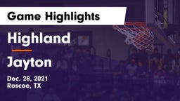 Highland  vs Jayton  Game Highlights - Dec. 28, 2021