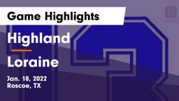 Highland  vs Loraine  Game Highlights - Jan. 18, 2022