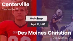 Matchup: Centerville High vs. Des Moines Christian  2018