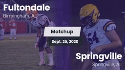 Matchup: Fultondale High vs. Springville  2020