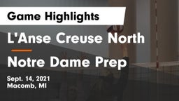 L'Anse Creuse North  vs Notre Dame Prep  Game Highlights - Sept. 14, 2021