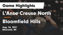 L'Anse Creuse North  vs Bloomfield Hills  Game Highlights - Aug. 26, 2021