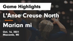 L'Anse Creuse North  vs Marian mi Game Highlights - Oct. 16, 2021