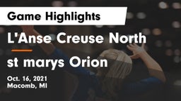 L'Anse Creuse North  vs st marys Orion Game Highlights - Oct. 16, 2021
