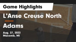 L'Anse Creuse North  vs Adams  Game Highlights - Aug. 27, 2022