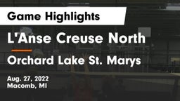 L'Anse Creuse North  vs Orchard Lake St. Marys Game Highlights - Aug. 27, 2022