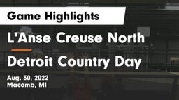 L'Anse Creuse North  vs Detroit Country Day  Game Highlights - Aug. 30, 2022