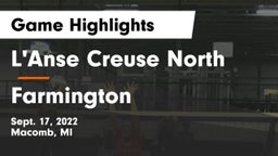 L'Anse Creuse North  vs Farmington  Game Highlights - Sept. 17, 2022