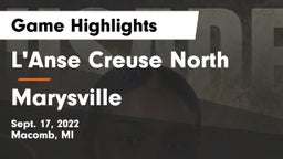 L'Anse Creuse North  vs Marysville  Game Highlights - Sept. 17, 2022