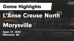 L'Anse Creuse North  vs Marysville  Game Highlights - Sept. 27, 2022