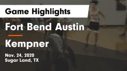 Fort Bend Austin  vs Kempner  Game Highlights - Nov. 24, 2020