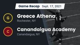 Recap: Greece Athena  vs. Canandaigua Academy  2021