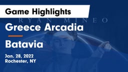 Greece Arcadia  vs Batavia Game Highlights - Jan. 28, 2022