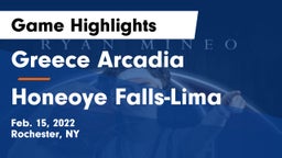 Greece Arcadia  vs Honeoye Falls-Lima  Game Highlights - Feb. 15, 2022