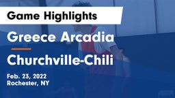 Greece Arcadia  vs Churchville-Chili  Game Highlights - Feb. 23, 2022