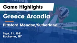Greece Arcadia  vs Pittsford Mendon/Sutherland Game Highlights - Sept. 21, 2021