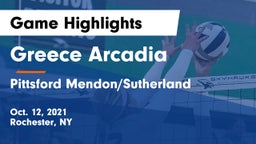 Greece Arcadia  vs Pittsford Mendon/Sutherland Game Highlights - Oct. 12, 2021