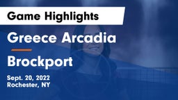 Greece Arcadia  vs Brockport  Game Highlights - Sept. 20, 2022