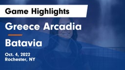 Greece Arcadia  vs Batavia Game Highlights - Oct. 4, 2022