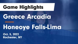 Greece Arcadia  vs Honeoye Falls-Lima  Game Highlights - Oct. 5, 2022