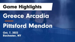 Greece Arcadia  vs Pittsford Mendon Game Highlights - Oct. 7, 2022