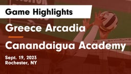 Greece Arcadia  vs Canandaigua Academy  Game Highlights - Sept. 19, 2023