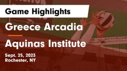 Greece Arcadia  vs Aquinas Institute  Game Highlights - Sept. 25, 2023