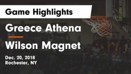 Greece Athena  vs Wilson Magnet Game Highlights - Dec. 20, 2018
