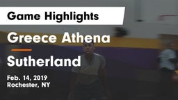 Greece Athena  vs Sutherland  Game Highlights - Feb. 14, 2019