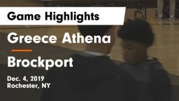 Greece Athena  vs Brockport  Game Highlights - Dec. 4, 2019