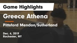 Greece Athena  vs Pittsford Mendon/Sutherland Game Highlights - Dec. 6, 2019