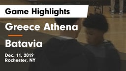 Greece Athena  vs Batavia Game Highlights - Dec. 11, 2019