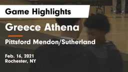 Greece Athena  vs Pittsford Mendon/Sutherland Game Highlights - Feb. 16, 2021