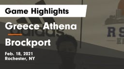 Greece Athena  vs Brockport  Game Highlights - Feb. 18, 2021