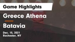 Greece Athena  vs Batavia Game Highlights - Dec. 15, 2021