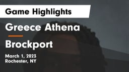 Greece Athena  vs Brockport  Game Highlights - March 1, 2023