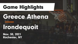 Greece Athena  vs  Irondequoit  Game Highlights - Nov. 30, 2021