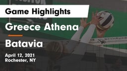 Greece Athena  vs Batavia Game Highlights - April 12, 2021