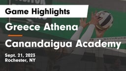 Greece Athena  vs Canandaigua Academy  Game Highlights - Sept. 21, 2023