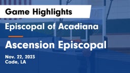 Episcopal of Acadiana  vs Ascension Episcopal  Game Highlights - Nov. 22, 2023