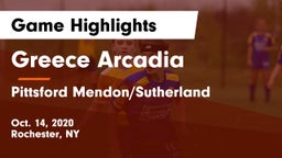 Greece Arcadia  vs Pittsford Mendon/Sutherland Game Highlights - Oct. 14, 2020
