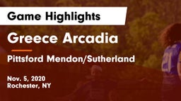 Greece Arcadia  vs Pittsford Mendon/Sutherland Game Highlights - Nov. 5, 2020